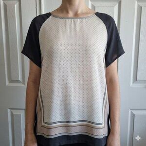 LOFT Ann Taylor Handkerchief Short Sleeve Blouse Size M